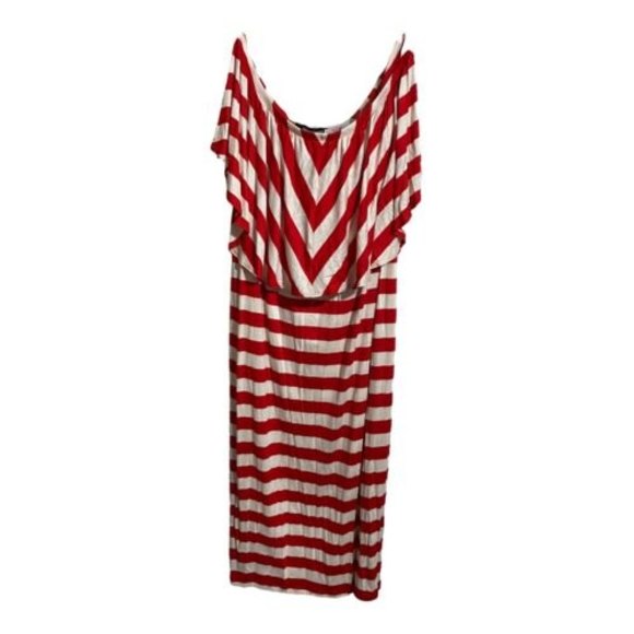 Asley Stewart Women's Tube Dress Maxi Stretch Knit Strip MultiColor Size 2X Plus - Picture 3 of 5